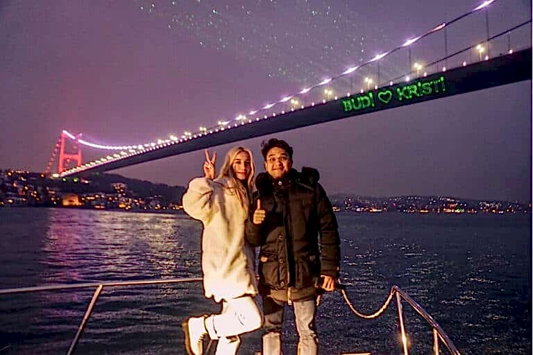 Marriage Proposal in Istanbul on a Luxury Yacht - proposal with laser show