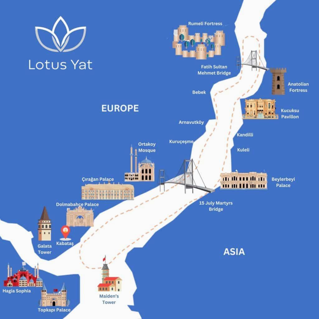 Sunset and Secrets Bosphorus Sunset Cruise map